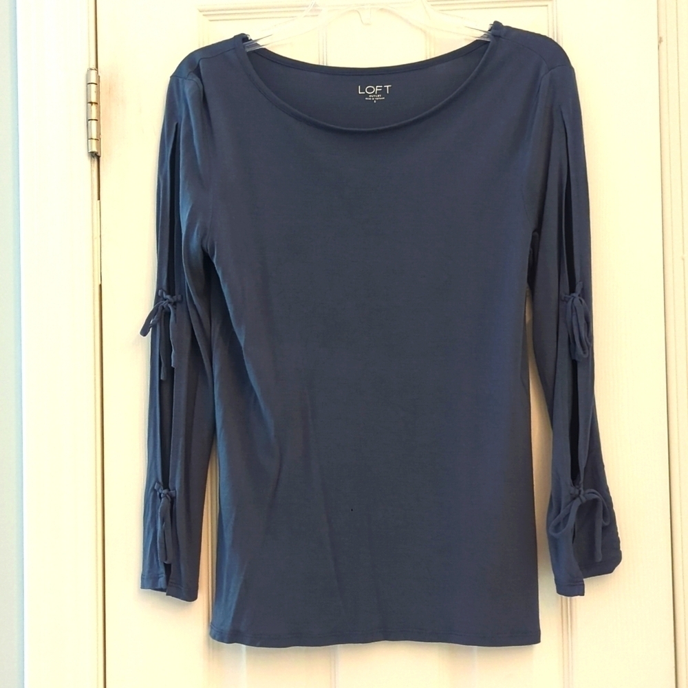 Loft Tie Sleeve Tee Long Sleeve Size L